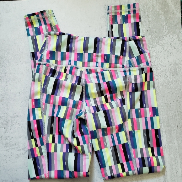 Victoria Secret Knockout Tight Legging Neon Pink Green Purple Sz Small - Picture 3 of 5